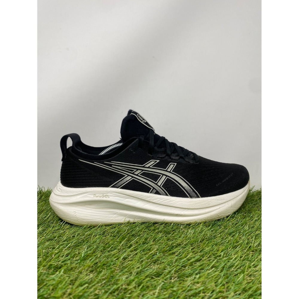 Asics GEL-Nimbus 27 Mens US 9.5 Black White Shoes Athletic Running Sneakers Gym